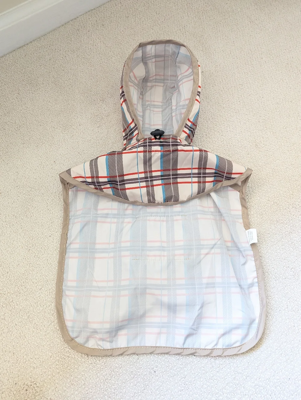 Plaid Velcro Rain Coat with Reflective Accents For Small Dog